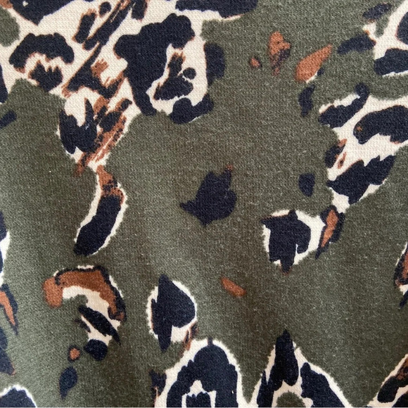 K design belted abstract printed long sleeve midi shift dress Sz XL - Picture 6 of 14